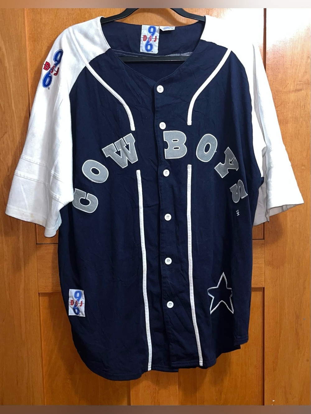Vintage 90s Dallas Cowboys Baseball Style Jersey NFL Men’s Size Large DSJ 96